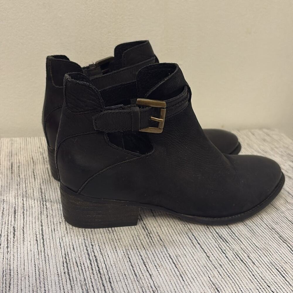 Seychelles Black Ankle Booties with Buckle Strap Size 6